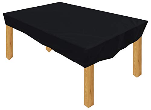 KaufPirat Premium Funda para Muebles de Jardín 260x100x15 cm Cubierta Impermeable Funda para Mesa para Mobiliario de Exterior Negro