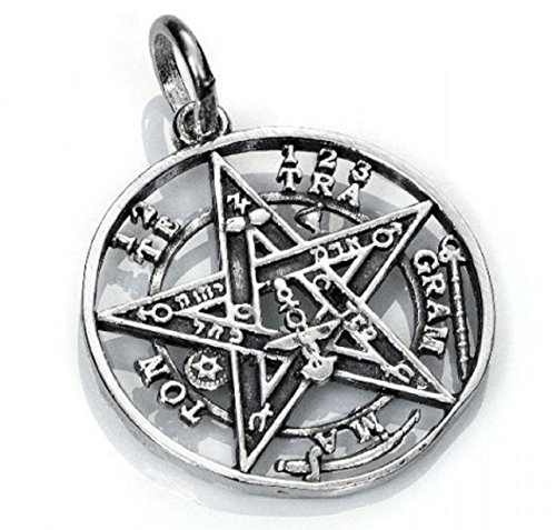 KERALA Colgante Tetragramaton en Plata de Ley. Diámetro 2.10 cm.Amuleto