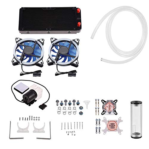 Kit de refrigeración por Agua de Bricolaje, CPU de 240 mm, depósito de Bomba de Bloque de CPU/GPU, Ventilador LED, disipador de Calor, Equipo de refrigeración por Agua