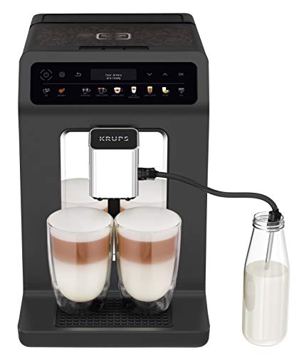 Krups EA895N Cafetera automática Evidence One | One Touch Cappuccino | Función de doble taza | 12 especialidades de bebidas | Pantalla a color | Depósito de agua de 2,3 litros | 1450 W