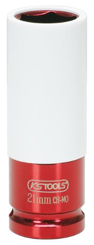 KS Tools 515.2021 Llaves de vaso especial para ruedas, color rojo (21 mm, 1/2"), 5.1 cm