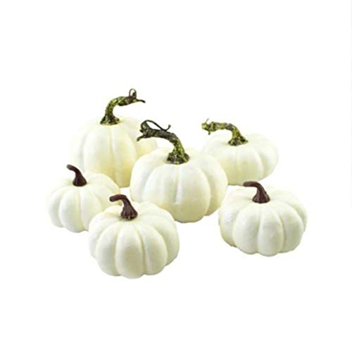 Kylewo 6 Deco Blanco | Calabazas Decorativas de Halloween | Calabazas | Calabazas Ornamentales y Calabazas para decoración de Halloween y decoración de otoño.