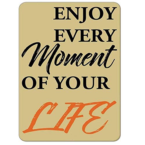 Letrero de metal para habitación con texto en inglés "Enjoy Every Moment of Your Life", 20 x 30 cm