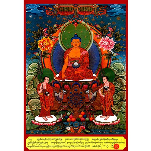 L.J.JZDY Thangka Tibetano Thangka Sala de Estar Colgando Tela Budista Thangka Decoración del hogar Pintura (Color : Gratis, Size (Inch) : 30x43cm No Frame)