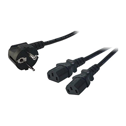 LogiLink CP101 - Cable de alimentación con 2 enchufes C13, 1.5 m, Negro