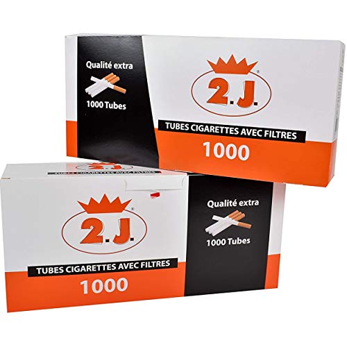 Lote de 4000 tubos de cigarrillos extra en su caja, juego de 4 cajas de 1000 tubos de cigarrillos de alta gama con filtro de la marca francesa, no caro para fumadores de tabaco o tubos Lote de 4000 tubos de cigarrillos extra en su caja, juego de 4 cajas de 1000 tubos de cigarrillos de alta gama con filtro de la marca francesa, no caro para fumadores de tabaco o tubos