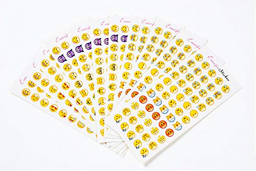 Lote de 660 Pegatinas de emoticonos (12 Tablas) para Ocio Creativo, decoración de álbumes de Recortes, teléfono, Ordenador, monopatín, patineta, Maleta, Carpeta.
