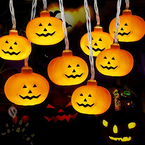 Luces Calabaza, Cadena de Luces Halloween Calabaza, Luces de Cadena de Calabaza 3m 20LED, Luces LED Calabaza para la Fiesta de Halloween, Navidad, Decoración de Interiores y Exteriores, con Batería Luces Calabaza, Cadena de Luces Halloween Calabaza, Luces de Cadena de Calabaza 3m 20LED, Luces LED Calabaza para la Fiesta de Halloween, Navidad, Decoración de Interiores y Exteriores, con Batería