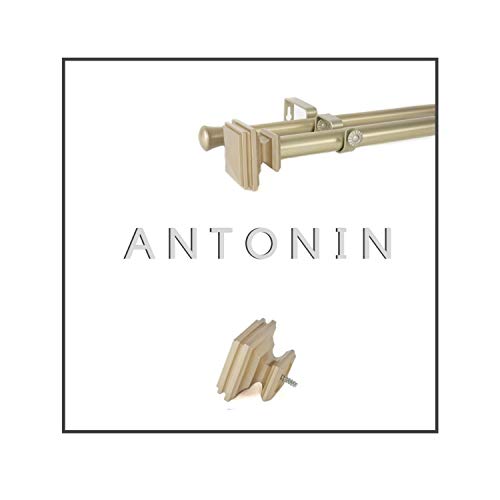 Maison Desyne Antonin 20 mm 25 mm Barra doble para cortina (dorado, 71-122 cm)