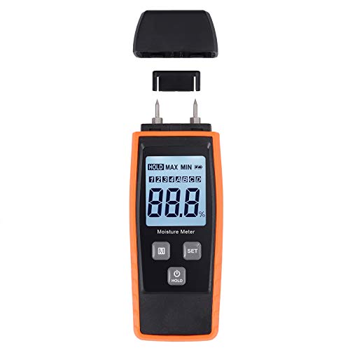 Medidor de Humedad Digital de Madera Portátil con Luz de Fondo Humidímetro Digital con Funda de Protección para Detectar Maderas, Muebles, Pared, Materiales de Construcción Medidor de Humedad Digital de Madera Portátil con Luz de Fondo Humidímetro Digital con Funda de Protección para Detectar Maderas, Muebles, Pared, Materiales de Construcción