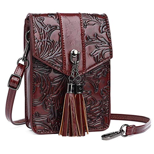 MEITRUE Bolso para mujer de piel sintética, pequeño, bolso de viaje, monedero cruzado con tarjetero, correa para el hombro, borlas para teléfono móvil de menos de 6,5 pulgadas, 9585 MEITRUE Bolso para mujer de piel sintética, pequeño, bolso de viaje, monedero cruzado con tarjetero, correa para el hombro, borlas para teléfono móvil de menos de 6,5 pulgadas, 9585
