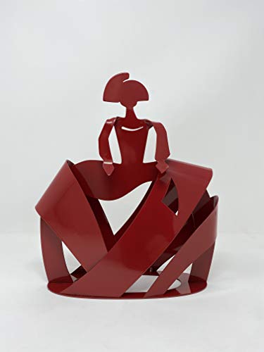MENINA de forja Rojo 25cm Hecha a Mano en España-MENINA EN Acero Fabricada DE Forma Artesanal - Figura MENINA - Figura MENINA para LA Decoracion del HOGAR