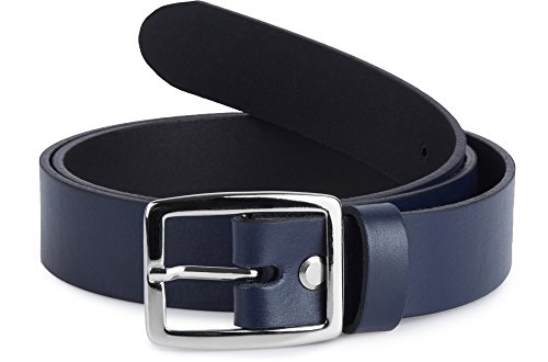 Merry Style Cinturón de Cuero para Mujer D41 (Azul Marino, 95 cm (Largo total 114 cm))