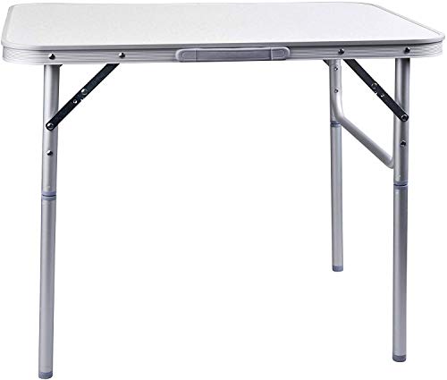 Mesa de aluminio plegable para camping, mesa de 122 x 60 x 55/62/70 cm de altura, mesa plegable de picnic de aluminio, mesa plegable y regulable en altura