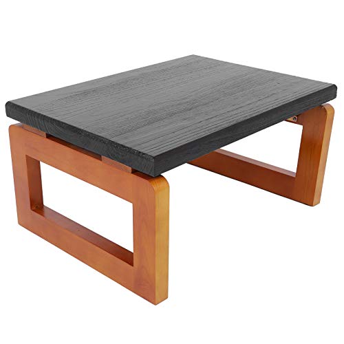 Mesa de té plegable portátil de pino, mesa baja japonesa de madera maciza hecha a mano, apta para salón, jardín, dormitorio, sala de estudio, aproximadamente 45 x 60 x 30,5 cm