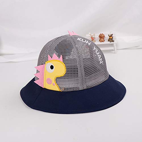 mlpnko Sombrero de Red para niños Nuevo Gorro de Lavabo Sombrero de bebé Visera de bebé versión de Marea para niños y niñas Sombrero de Pescador Gris 50 cm Adecuado para 1-3 años