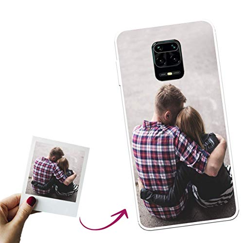 Mookase Funda para XIAOMI REDMI Note 9 Pro Personalizada para TU MÓVIL con Imagen O Texto, Carcasa Personalizable, Gel Flexible, Borde Trasparente, Regalo Original