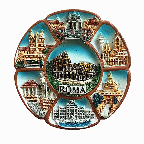 MUYU Magnet 7 Atracciones de Roma Italia Imán de Nevera Regalo de Recuerdo Hogar y Cocina Decoración Etiqueta Magnética Roma Colección de Imanes de Refrigerador