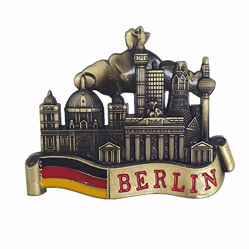 MUYU Magnet Berlín Alemania 3D Metal Frigorífico Imán Regalo de Recuerdo Turístico Hogar y Cocina Decoración Etiqueta Magnética Berlín Alemania Refrigerador Colección de Imanes