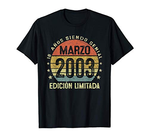 Nacido En Marzo 2003 18 Años Cumpleaños Regalo De 18 Años Camiseta