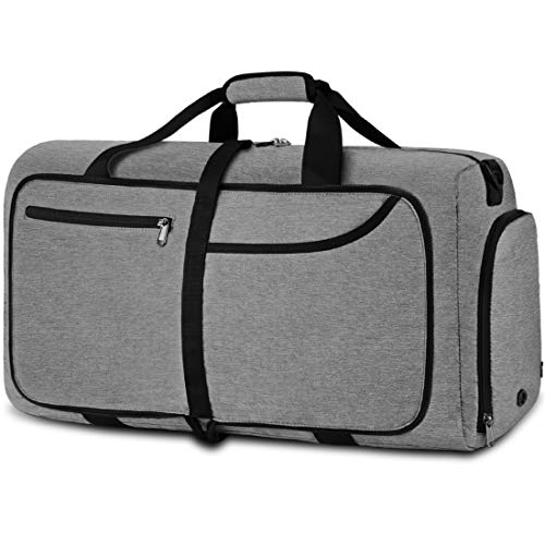 NEWHEY Bolsa de Viaje 40L Plegable Ligera Bolsa Deporte Hombre Impermeable Bolsa Fin de Semana con Compartimento Zapatos para Mujeres (gris-40L) NEWHEY Bolsa de Viaje 40L Plegable Ligera Bolsa Deporte Hombre Impermeable Bolsa Fin de Semana con Compartimento Zapatos para Mujeres (gris-40L)