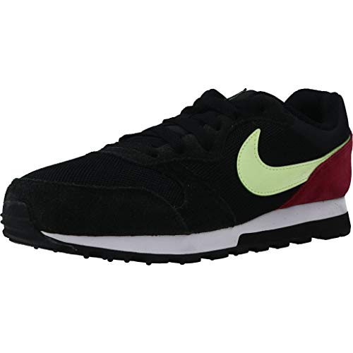 Nike MD Runner 2, Zapatillas para Mujer, Negro/Apenas Volt Blanco Noble Rojo, 36.5 EU