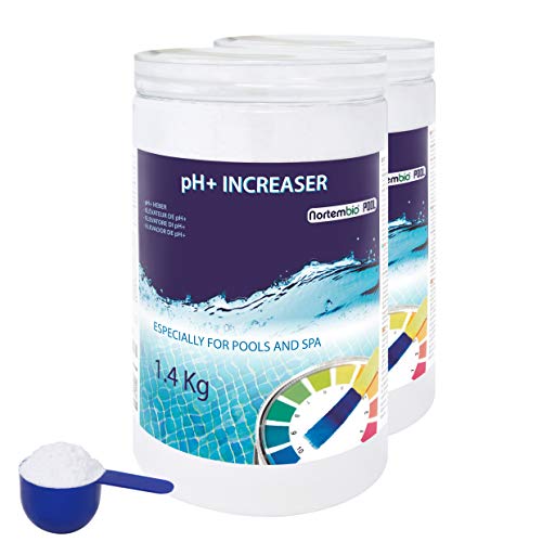 Nortembio Pool pH+ Plus 2x1,4 Kg, Elevador Natural pH+ para Piscina y SPA. Mejora la Calidad del Agua, Regulador pH, Beneficioso para la Salud.
