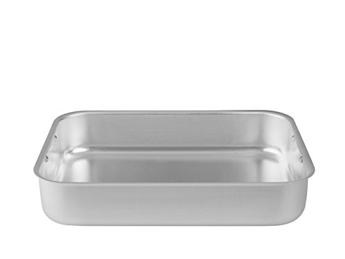 Ollas Agnelli Tostador rectangulares de Esquinas Redondas, sin Cubierta, BLTF Aluminio, con Acabado Mate, Plata, 26x20 cm