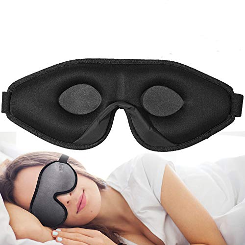 OriHea Antifaz para dormir 3D para hombre y mujer, antifaz para dormir prémium con innovador diseño oculto de ala nasal, bloquea la luz, 100 % espuma de seda prémium ajustable
