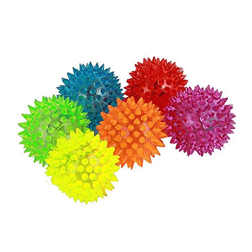 Pack de 6 bolas luminosas elásticas, con Sonido, para Perro, 6,35 cm