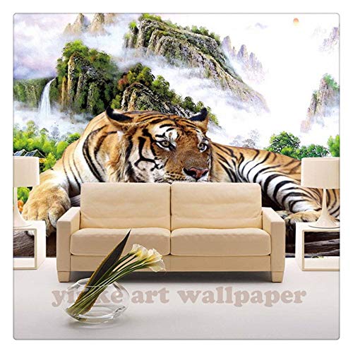 Papel Tapiz Fotográfico 3D Tiger Mountain Animales Murales Entrada Dormitorio Sala De Estar Sofá Tv Fondo Papel De Pared Mural De Pared, 336 Cm X 388 Cm
