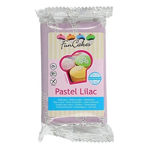Pasta de Azúcar - Fondant para Tartas, Galletas, Cupcakes o Modelar - Color Lila Pastel - 250 gr