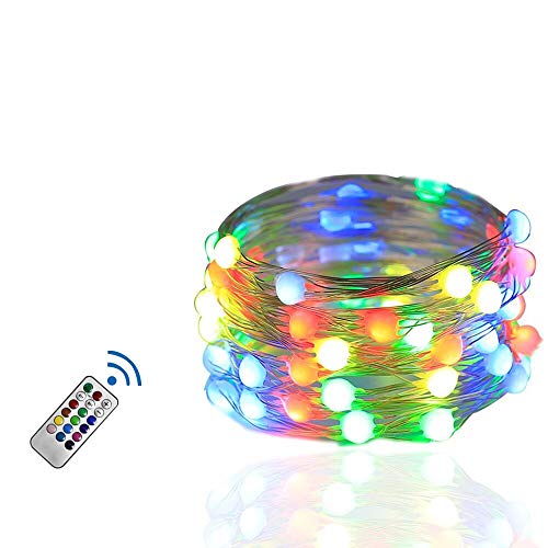 Pedkit - Cadena de luces 100 LED con mando a distancia, control de punto, iluminación para fiestas, 12 modos y función de merk, cadena de luces de 10 m para Navidad y Halloween (10 m) Pedkit - Cadena de luces 100 LED con mando a distancia, control de punto, iluminación para fiestas, 12 modos y función de merk, cadena de luces de 10 m para Navidad y Halloween (10 m)