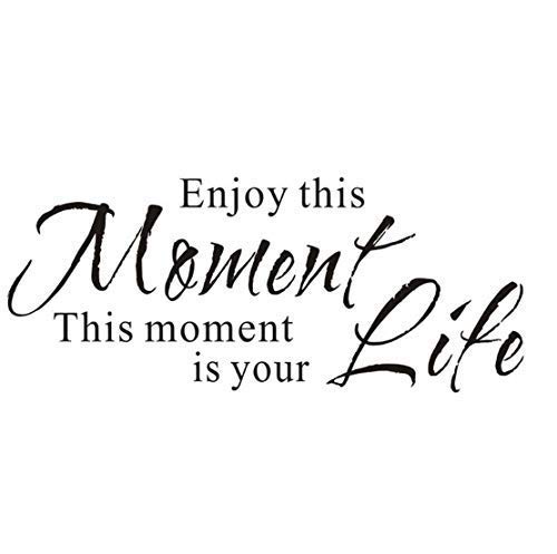 Pegatinas de pared con frase retro con texto en inglés "Enjoy This Moment is Your Life"