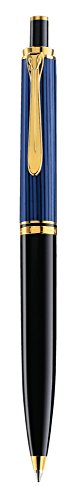 Pelikan K400 Bolígrafo Souverän con detalles dorados, azul y negro