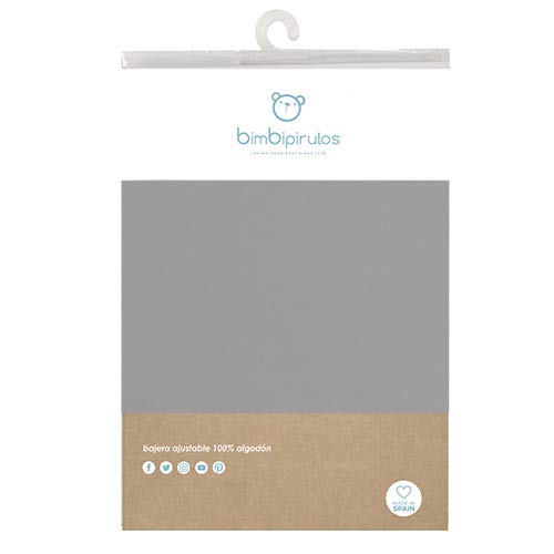 Pirulos Sábana Bajera Ajustable de Alta Calidad 100% Algodón para Cochecito de bebé de 40 x 80 cm/Sábana Bajera 40cm Coche Bebé Alta Calidad, Color Gris