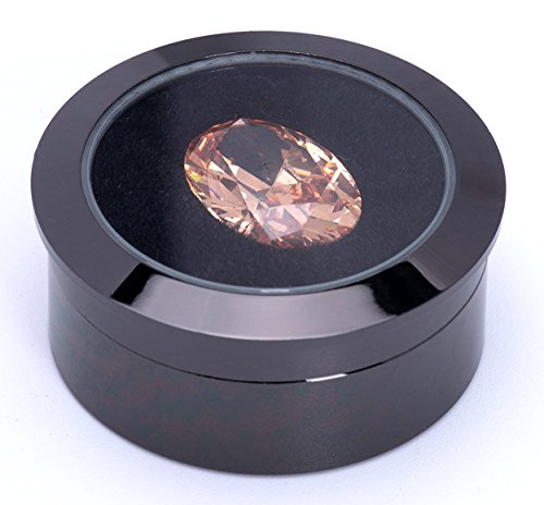 POLOFO Pequeño Diamante Suelto o Piedra Preciosa Caja de presentación Soporte Ver envase Metal (Negro)