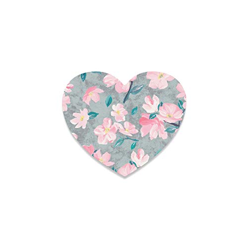 Posavasos con forma de corazón para bebidas en forma de corazón y flores de cerezo rosas para decoración de apartamentos, cocina, sala de bar, etc.