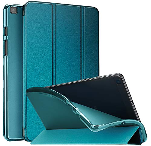 ProCase Funda Blanda para Galaxy Tab A 8.0 2019 T290 T295, Carcasa Suave con Reverso Translúcido/Tapa Inteligente, Funda TPU Flexible para Galaxy Tab A 8 Pulgadas 2019 SM-T290/T295 -Verde Azulado
