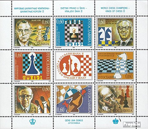 Prophila Sellos para coleccionistas: Yugoslavia 2723-2730 Sheetlet (Completa.edición.) Nuevo con Goma Original 1995 ajedrez-WM