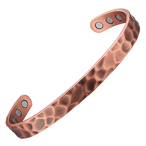 Pulsera de cobre martillado para mujeres y hombres Terapia magnética para artritis Pulsera de cobre martillado para mujeres y hombres Terapia magnética para artritis