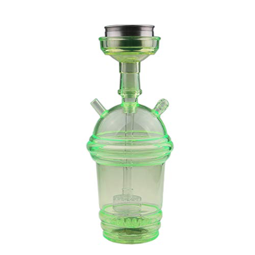 QMMD Cachimba árabe Una Sola Forma con Olor Acrílico, Adecuada para Hogares Restaurantes Bares Clubes Hoteles Alta Gama y Otros Lugares, Alto 20 Cm / 7,9 Pulgadas,Verde