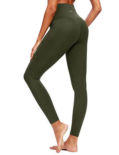 QUEENIEKE Leggings de yoga para mujer Pantalones de running de cintura alta Medias de entrenamiento Color Verde mar profundo Talla XL