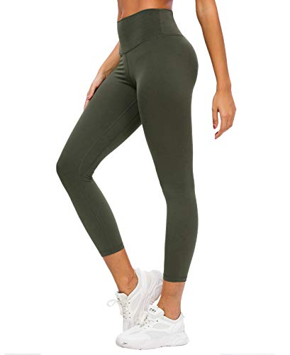QUEENIEKE Leggins de Yoga para Mujer Pantalones de Talle Alto con Bolsillos Mallas Suaves de Control de Vientre para Yoga color Verde mar profundo Talla M