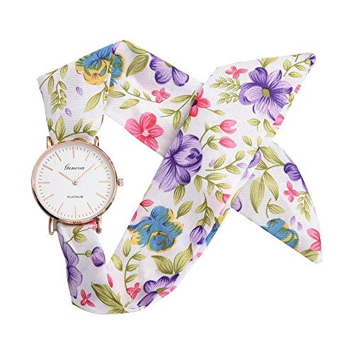 Relojes de Mujer Zegarek Damski Vogue Floral Strap Reloj de Pulsera Jacquard de Mujer Reloj de Cuarzo Vestido Pulsera Relogio Feminino (Color : AS Show 3)