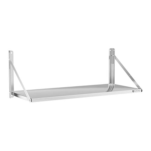 Royal Catering Estante De Pared Plegable Estantería para Cocina RC-BFWS12045 (120 x 45 cm, Capacidad de Carga: 40 kg, Grosor de balda: 30 mm, Montaje a la Pared)