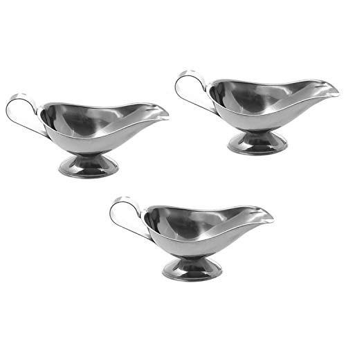Salsa de acero inoxidable de grado alimenticio de 3 onzas para salsa de jugo, salsa de asado, paquete de 3 Salsa de acero inoxidable de grado alimenticio de 3 onzas para salsa de jugo, salsa de asado, paquete de 3