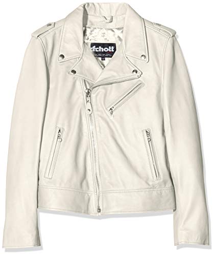 Schott NYC Lcw1601d Chaqueta, Blanco (Off White Off White), X-Small para Mujer