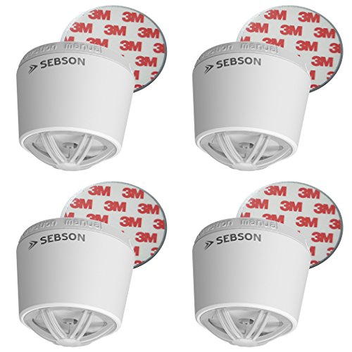 SEBSON 4x Detector de Calor incluye Soporte Magnético, Batería de Litio de Larga Duración 10 Años, Mini Detector de calor para cocina/baño, Ø50X43,5mm, GS403