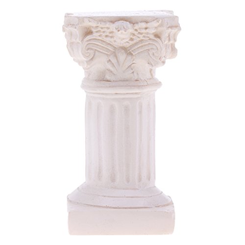 Sharplace Adorno Figura Modelo en Miniatura Hecho de Resina para Micro Paisaje Mesa de Arena - Columna Romana 3.5x3.5x6.7 cm